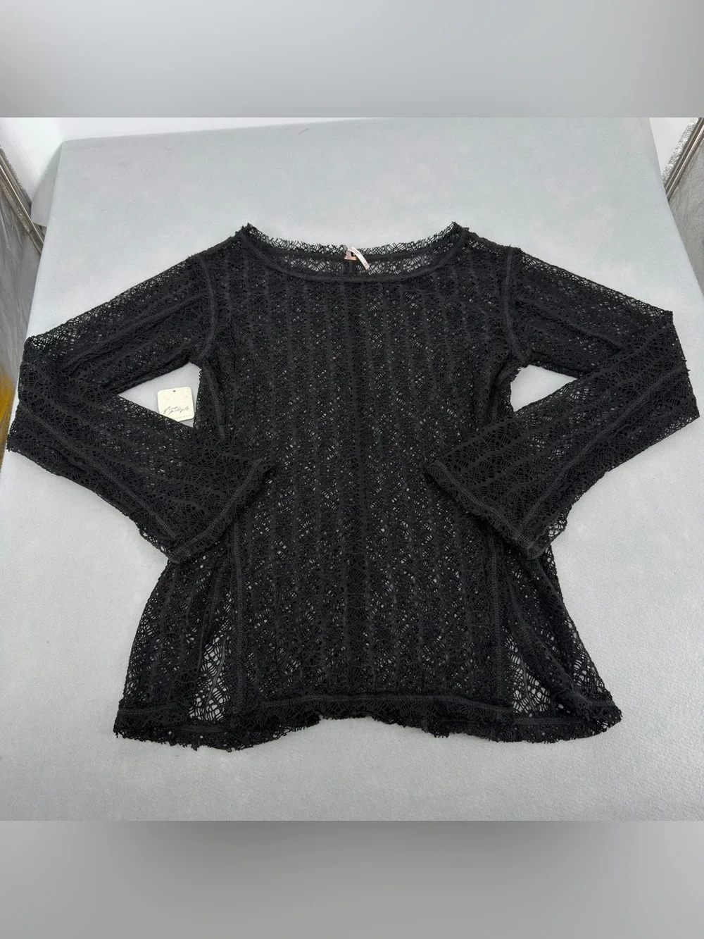 NEW Free People Black On The Road Twisted Top XL Womens